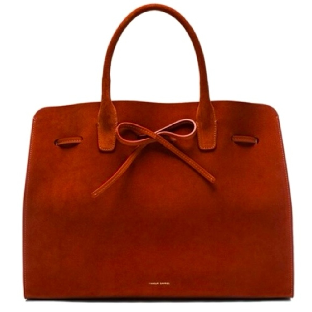 Mansur Gavriel Brick Color Suede Sun Bag - Size Large